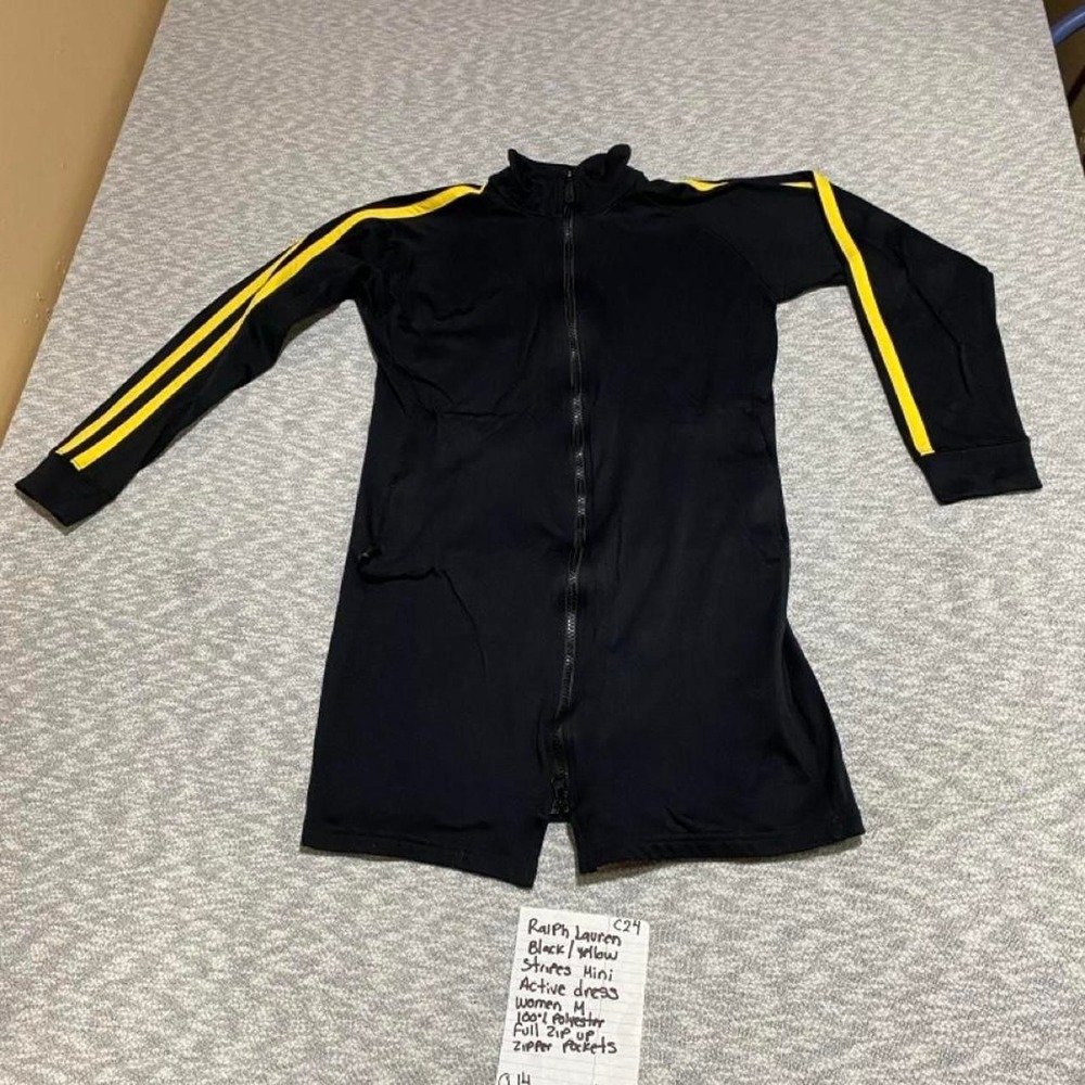 Ralph Lauren black/yellow striped mini active dress women M. SKU-C24